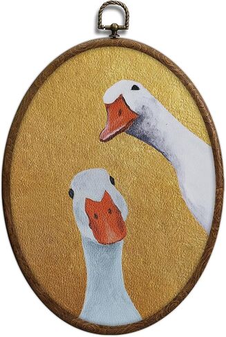 Vintage Goose Oval Wall Art, Farmhouse Cottage core Home Decor, Duck Nursery Wall Decor, Waterproof Whimsy Grandma Core Decors for Western Bedroom Living Room, Home Retro Hanging Products, 18 in Saudi Arabia