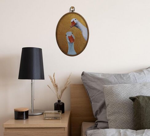 Vintage Goose Oval Wall Art, Farmhouse Cottage core Home Decor, Duck Nursery Wall Decor, Waterproof Whimsy Grandma Core Decors for Western Bedroom Living Room, Home Retro Hanging Products, 18 in Saudi Arabia
