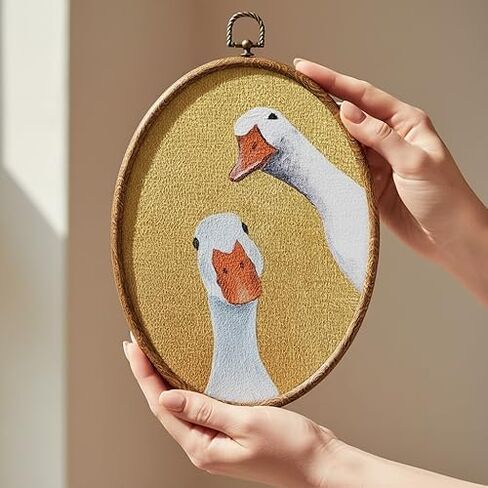 Vintage Goose Oval Wall Art, Farmhouse Cottage core Home Decor, Duck Nursery Wall Decor, Waterproof Whimsy Grandma Core Decors for Western Bedroom Living Room, Home Retro Hanging Products, 18 in Saudi Arabia