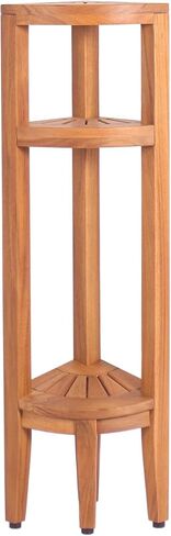 Kai Teak Corner Bath Shelf with Angled Shaving & Washing Foot Rest in Saudi Arabia