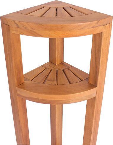 Kai Teak Corner Bath Shelf with Angled Shaving & Washing Foot Rest in Saudi Arabia