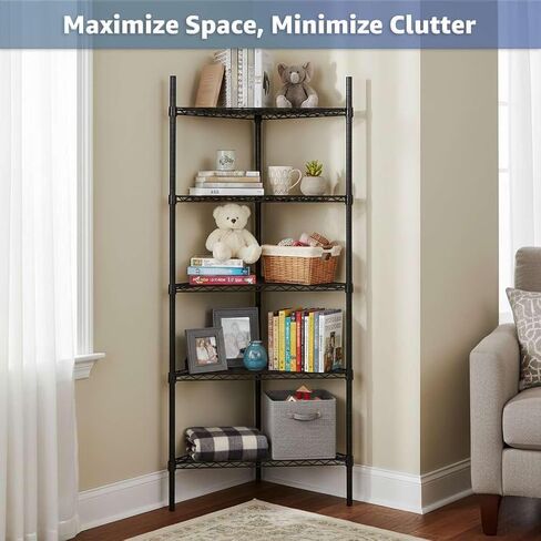 25" W x 18" D x 34" H NSF Chrome Triangle Heavy Duty Corner Shelving Kit, 3-Shelf Adjustable Wire Rack in Kuwait