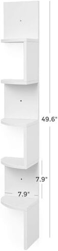 VASAGLE Corner Shelf Wall Mount, 5-Tier Floating Corner Bookshelf, Plant Shelf for Bedroom, Living Room, Bathroom, Home Office, Cloud White in Kuwait