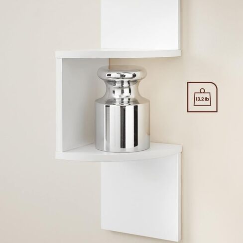 VASAGLE Corner Shelf Wall Mount, 5-Tier Floating Corner Bookshelf, Plant Shelf for Bedroom, Living Room, Bathroom, Home Office, Cloud White in Kuwait