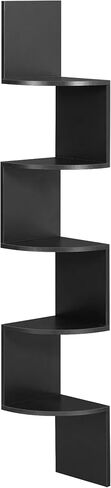 VASAGLE Corner Shelf Wall Mount, 5-Tier Floating Corner Bookshelf, Plant Shelf for Bedroom, Living Room, Bathroom, Home Office, Cloud White in Kuwait