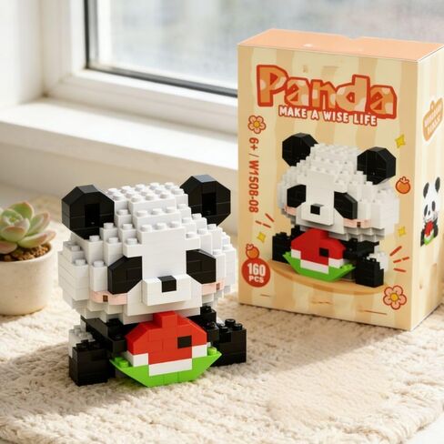 1 Pcs Mini Adorable Panda Figurine, Cute Animal Decorative Figurine, Creative Tabletop Ornament, for Collectors & Home Decor (Panda Eat Watermelon) in Kuwait