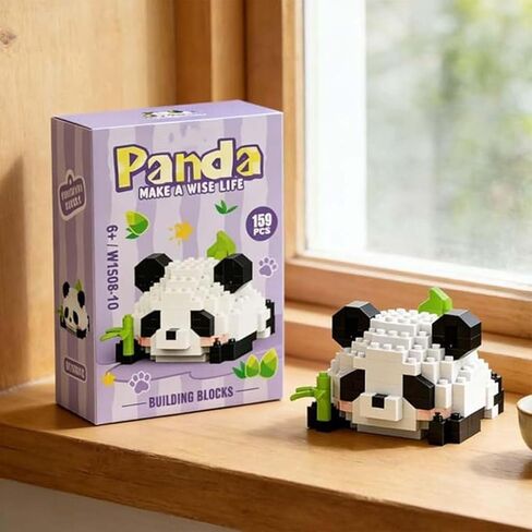 Cute Panda Figurine, 1.9-Inch Mini Collectible Statue for Desk Decor, Fun Birthday Gift Idea for Women & Men, Adorable Animal Trinket for Shelf in Kuwait