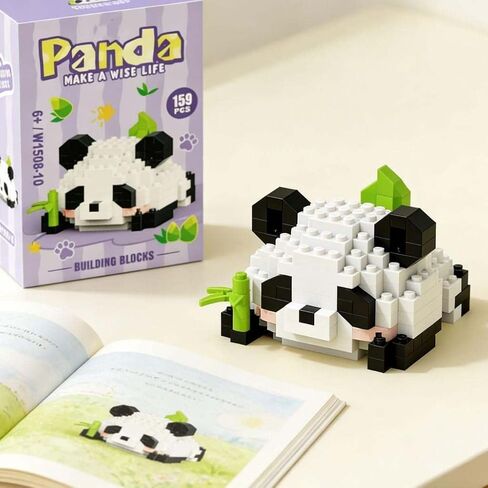 Cute Panda Figurine, 1.9-Inch Mini Collectible Statue for Desk Decor, Fun Birthday Gift Idea for Women & Men, Adorable Animal Trinket for Shelf in Kuwait