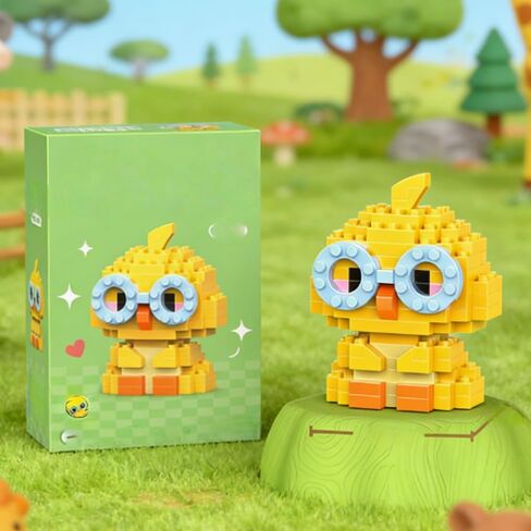 1 Pcs Cute Miniature Animal Ornament, Adorable Animal Figurine, Creative Tabletop Display Piece, Desk Figurine for Home & Office Decoration (Chick) in Kuwait