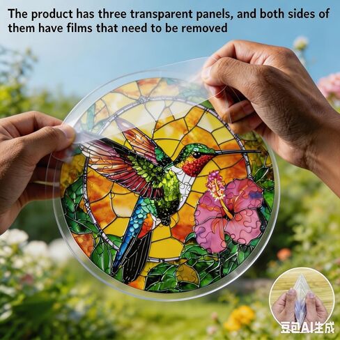 Acrylic Suncatcher Puzzle, 83 Pieces Unique Hummingbird Sun Catcher Puzzle Kit for Doors Garden and Window Hanging, DIY Suncatcher Kits for Adults, 7.4 in in Kuwait