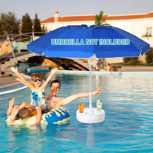 Floating Umbrella Stand with Table Tray and Cup Holder for Beverage Drinks Snacks for Beach Umbrella Shades up to 4 Pounds Summer Swimming Pool in Saudi Arabia