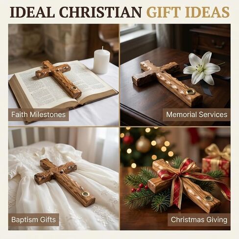 Temple Mount Soil Authentic Olive Wood Cross, 8-Inch Hand Crafted Wooden Cross Wall with Sacred Sealed Capsule – Jerusalem Cross Wall Decor – Baptism Confirmation Gifts for Christian Men & Women in Saudi Arabia