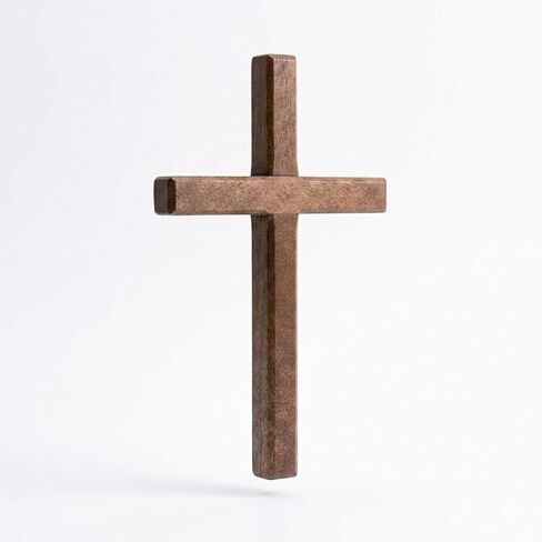 Christian Wooden Cross for Wall and Table, 7.87" x 4.7" Premium Small Handheld Prayer Cross with Hook, Spiritual Religious Gift for Christmas Baptism Altar Church Home Room Decor in Saudi Arabia