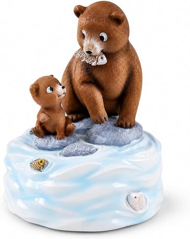 Dad Gifts from Daughter Son, Father Bear and Cub Music Box Figurine, Hand-Painted Resin Rotating Music Box Plays What A Wonderful World, Father’s Day Birthday Gift for Dad, Home Decor Collectible in Saudi Arabia