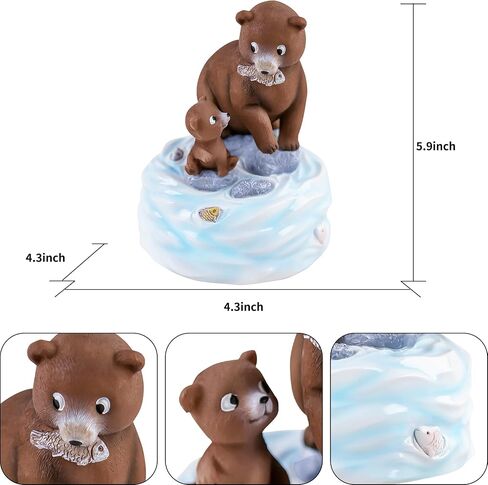 Dad Gifts from Daughter Son, Father Bear and Cub Music Box Figurine, Hand-Painted Resin Rotating Music Box Plays What A Wonderful World, Father’s Day Birthday Gift for Dad, Home Decor Collectible in Saudi Arabia