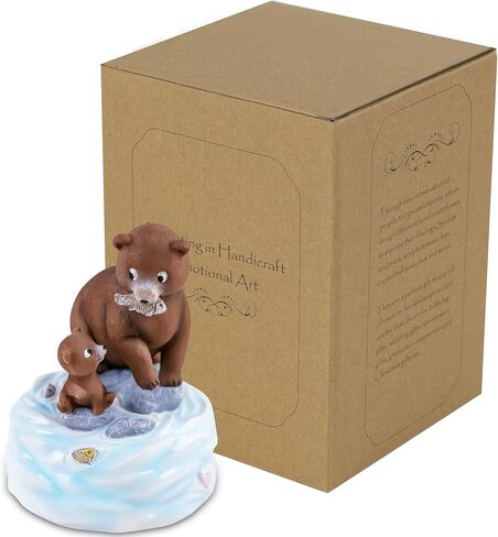 Dad Gifts from Daughter Son, Father Bear and Cub Music Box Figurine, Hand-Painted Resin Rotating Music Box Plays What A Wonderful World, Father’s Day Birthday Gift for Dad, Home Decor Collectible in Saudi Arabia