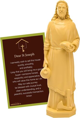 St Joseph Statue for Selling House,Faith-Based St Joseph Statue with House Selling Prayer Card, Ideal for Sell Homes,Religious Activities(Ivory 4Inch 1pcs) in Saudi Arabia