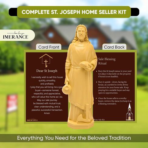 St Joseph Statue for Selling House,Faith-Based St Joseph Statue with House Selling Prayer Card, Ideal for Sell Homes,Religious Activities(Ivory 4Inch 1pcs) in Saudi Arabia