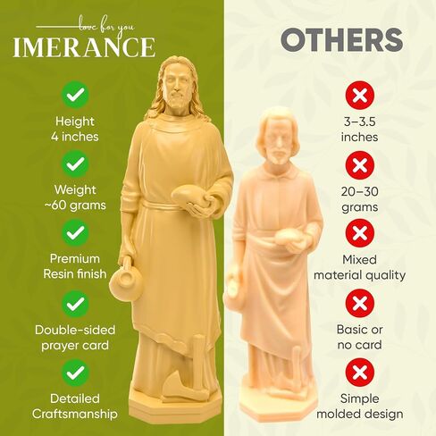 St Joseph Statue for Selling House,Faith-Based St Joseph Statue with House Selling Prayer Card, Ideal for Sell Homes,Religious Activities(Ivory 4Inch 1pcs) in Saudi Arabia