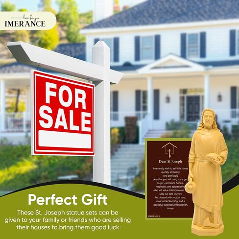 St Joseph Statue for Selling House,Faith-Based St Joseph Statue with House Selling Prayer Card, Ideal for Sell Homes,Religious Activities(Ivory 4Inch 1pcs) in Saudi Arabia