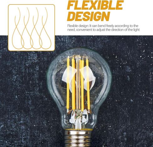 Toddmomy 4 Pcs Led Filament Bulb Diode Flexible Filament for Repair Light Fixture Accessories 11.81In Silicone Lamp Parts for Indoor Lighting in Kuwait