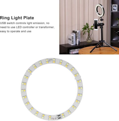 لوحة ضوء حلقة LED دقيقة عالية السطوع 10 وات للإضاءة اليومية تعمل بمنفذ USB، لمصابيح LED الألومنيوم 4.41 بوصة in Kuwait