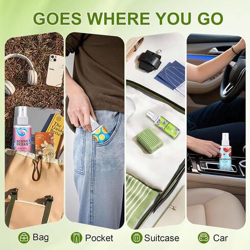 6 Pack Toilet Spray, 6-Scent Bathroom Spray, Freshener Deodorizer for Home, Bathroom Odor Eliminator with Essential Oil, Up to 400 Uses, Travel Essentials Portable Air Freshener (Each 1.01Fl Oz) in Saudi Arabia