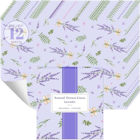 STRN Drawer Liners for Dresser, Linen Fragrant Drawer Liner 6 Sheets, Non-Adhesive Drawer Paper Liner for Bedroom Shelf Closet, Shoe Chest in Saudi Arabia