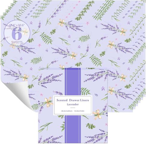 STRN Drawer Liners for Dresser, Linen Fragrant Drawer Liner 6 Sheets, Non-Adhesive Drawer Paper Liner for Bedroom Shelf Closet, Shoe Chest in Saudi Arabia
