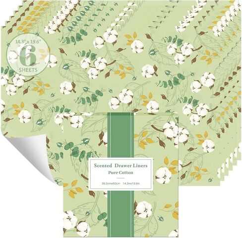 STRN Drawer Liners for Dresser, Linen Fragrant Drawer Liner 6 Sheets, Non-Adhesive Drawer Paper Liner for Bedroom Shelf Closet, Shoe Chest in Saudi Arabia