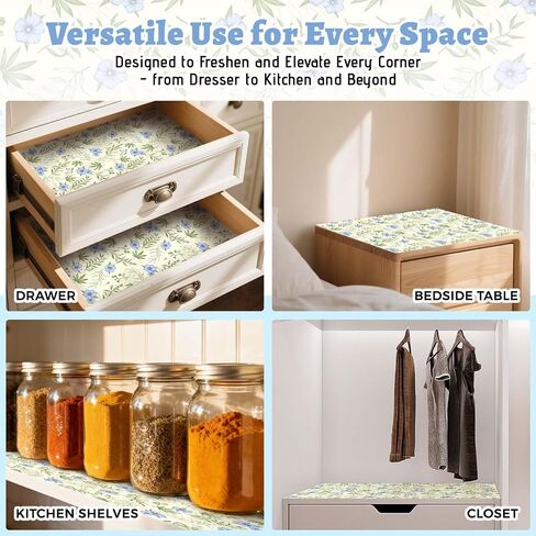 STRN Drawer Liners for Dresser, Linen Fragrant Drawer Liner 6 Sheets, Non-Adhesive Drawer Paper Liner for Bedroom Shelf Closet, Shoe Chest in Saudi Arabia