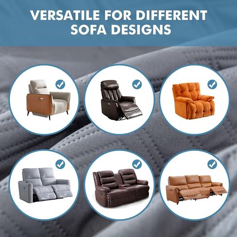 Genina 100% Waterproof Recliner Chair Covers, Anti-Slip Recliner Cover Dog Couch Cover Furniture Protector, Reclining Sofa Slipcover for Pets Dogs, 1 Piece (Chocolate, Recliner) in Saudi Arabia