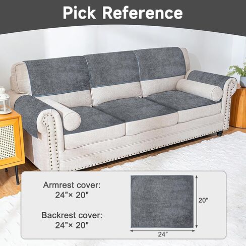 100% Waterproof Couch Cover, Pet Couch Covers for Sofa, Non Slip Sofa Cover Washable, Sectional Couch Covers for Cushion Couch Furniture Protector(Dark Gray, 35" x 63" 1 Pack) in Saudi Arabia