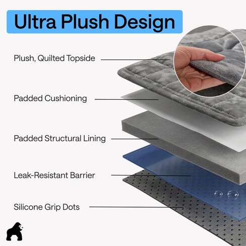 GORILLA GRIP مقاومة للانزلاق والتسرب، بطانية غطاء وسادة أريكة مبطنة كبيرة الحجم، أغطية أريكة ناعمة للكلاب الأريكة، حامي أثاث قابل للغسل في الغسالة، أرائك صديقة للحيوانات الأليفة، رمادي، 78 × 28 بوصة in Kuwait