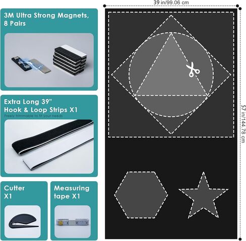 Roller Shades 100% Blackout Curtains for Bedroom, Blackout Blinds No Drill with Magnetic & Velcro, Black Out Window Cover – Heat Insulation, Easy Install for Travel, Nursery, Media Room, RV, 39" x 57" in Saudi Arabia