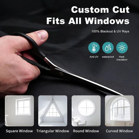 Roller Shades 100% Blackout Curtains for Bedroom, Blackout Blinds No Drill with Magnetic & Velcro, Black Out Window Cover – Heat Insulation, Easy Install for Travel, Nursery, Media Room, RV, 39" x 57" in Saudi Arabia