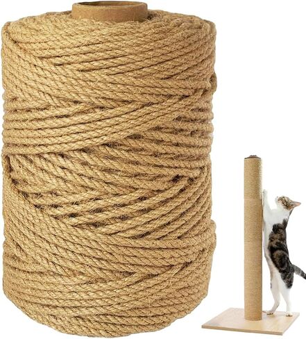 Sisal Rope Cat Scratcher 4mm by 100Ft Cat Tree Rope for Cat Scratching Post Tree Tower Replacement Repair and Replace, DIY Hemp Twine Rope in Saudi Arabia