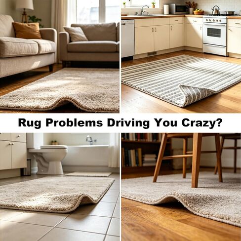 8PCS Triangle Rug Tape, Non Slip Rug Pads Grippers for Hardwood Floors & Tiles, Reusable Double Sided Carpet Tape, Rug Corner Stickers Keep Rugs Flat & in Place in Saudi Arabia