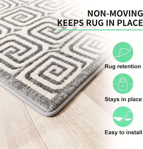 8PCS Triangle Rug Tape, Non Slip Rug Pads Grippers for Hardwood Floors & Tiles, Reusable Double Sided Carpet Tape, Rug Corner Stickers Keep Rugs Flat & in Place in Saudi Arabia