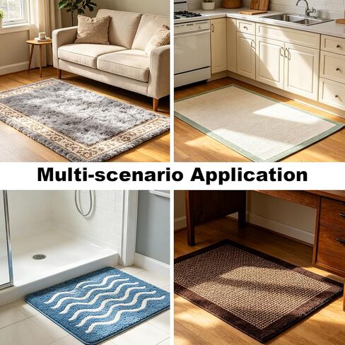 8PCS Triangle Rug Tape, Non Slip Rug Pads Grippers for Hardwood Floors & Tiles, Reusable Double Sided Carpet Tape, Rug Corner Stickers Keep Rugs Flat & in Place in Saudi Arabia