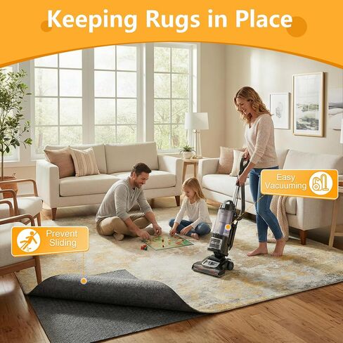 5x7 Non Slip Rug Pad Gripper, 1/4" Thick Cushioned Carpet Pads for Hardwood Floors, Felt and Silicone Backing, Under Area Rugs Anti Skid Mat Keep Rugs in Place in Saudi Arabia