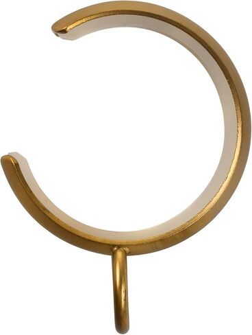 TWOPAGES 10 Pcs C Shaped Bypass Curtain Rings for French Return Rods, Black Heavy Duty Iron Passing Drapery Rings with Eyelets, Glide Smoothly Over Center Brackets, Matte Black in Saudi Arabia