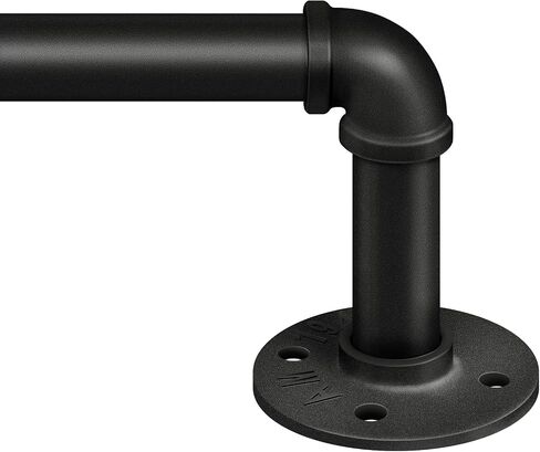 Zeerobee Curtain Rods for Windows 48 to 84, 1 Inch Industrial Wrap Around Black Curtain Rod, Indoor/Outdoor Room Divider Adjustable Drapery Pole, 48"-86" in Saudi Arabia