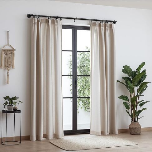 Zeerobee Curtain Rods for Windows 48 to 84, 1 Inch Industrial Wrap Around Black Curtain Rod, Indoor/Outdoor Room Divider Adjustable Drapery Pole, 48"-86" in Saudi Arabia