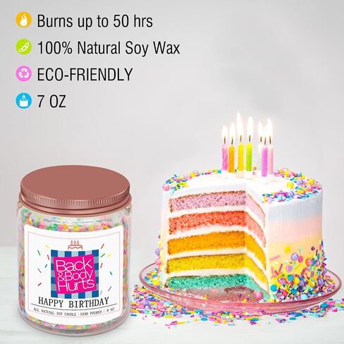 Homsolver Birthday Candles Gift for Her and Him, Birthday Gifts for Women Men, Unique Best Friend Gift Ideas -Back & Body Hurts Happy Birthday Candle in Saudi Arabia