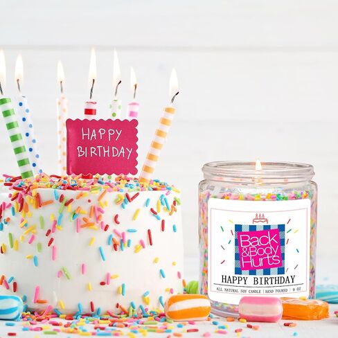 Homsolver Birthday Candles Gift for Her and Him, Birthday Gifts for Women Men, Unique Best Friend Gift Ideas -Back & Body Hurts Happy Birthday Candle in Saudi Arabia
