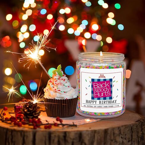 Homsolver Birthday Candles Gift for Her and Him, Birthday Gifts for Women Men, Unique Best Friend Gift Ideas -Back & Body Hurts Happy Birthday Candle in Saudi Arabia