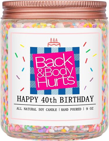 Homsolver Birthday Candles Gift for Her and Him, Birthday Gifts for Women Men, Unique Best Friend Gift Ideas -Back & Body Hurts Happy Birthday Candle in Saudi Arabia