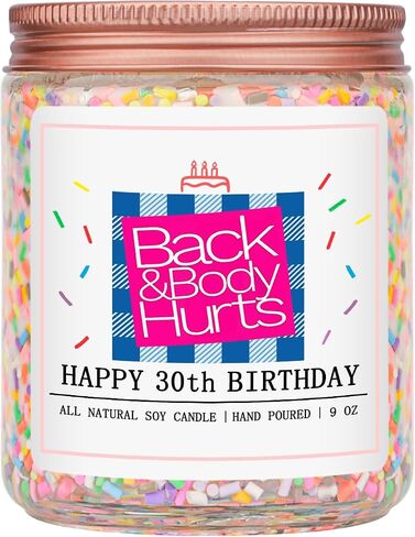 Homsolver Birthday Candles Gift for Her and Him, Birthday Gifts for Women Men, Unique Best Friend Gift Ideas -Back & Body Hurts Happy Birthday Candle in Saudi Arabia