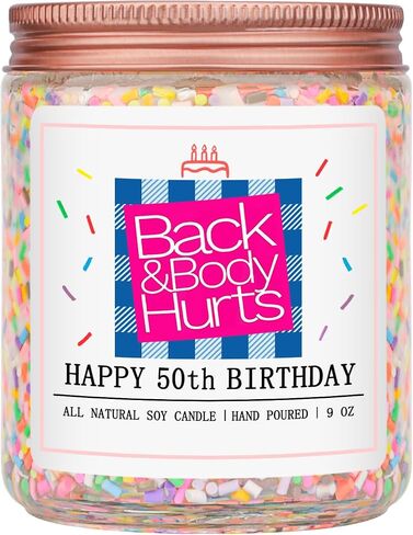 Homsolver Birthday Candles Gift for Her and Him, Birthday Gifts for Women Men, Unique Best Friend Gift Ideas -Back & Body Hurts Happy Birthday Candle in Saudi Arabia